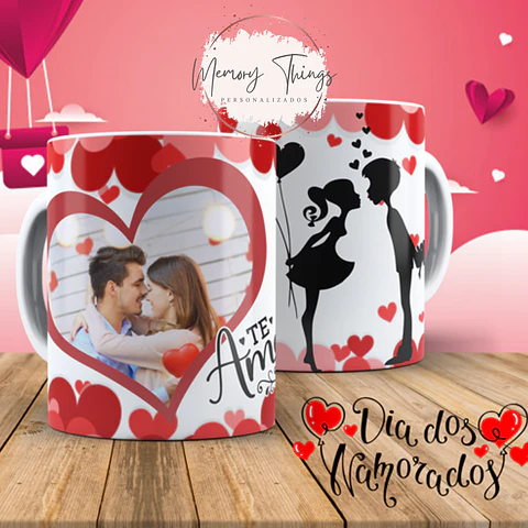 Caneca "Te Amo" Corações
