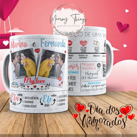 Caneca My Love - Datas
