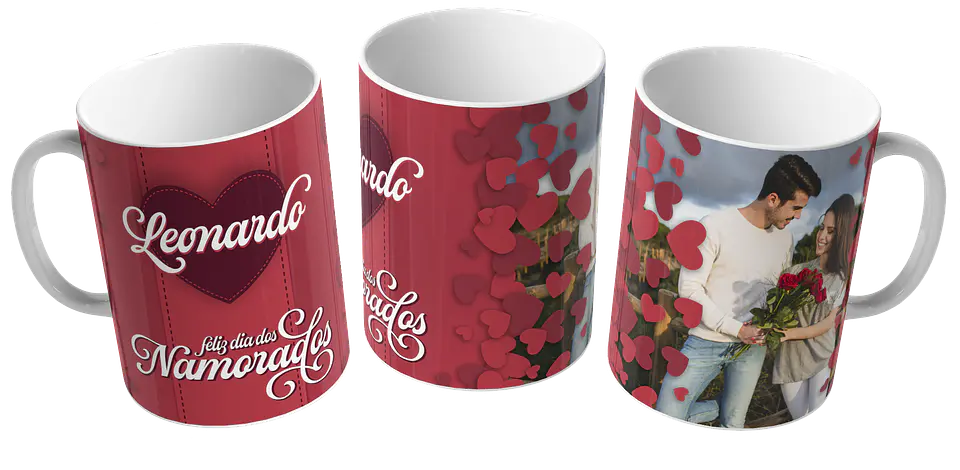 Caneca Feliz dia dos Namorados Com foto 1