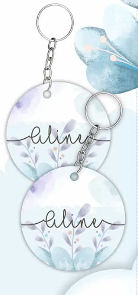 Round MDF Keychain - Name