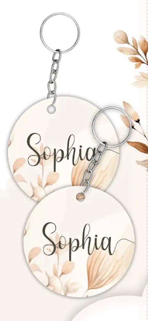 Round MDF Keyring - Name 3