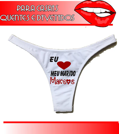 Cueca - Eu Amo meu marido + Nome