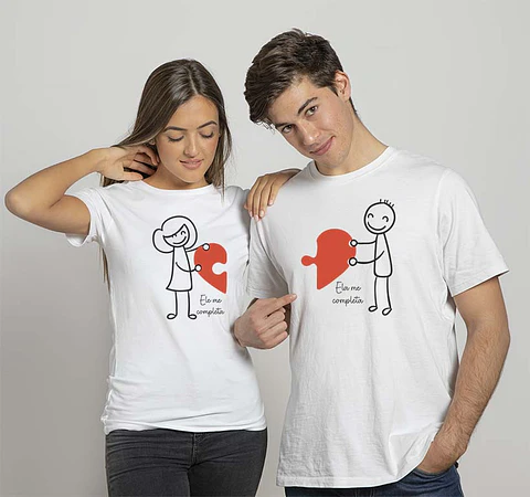 T-shirt Ele me completa Dupla