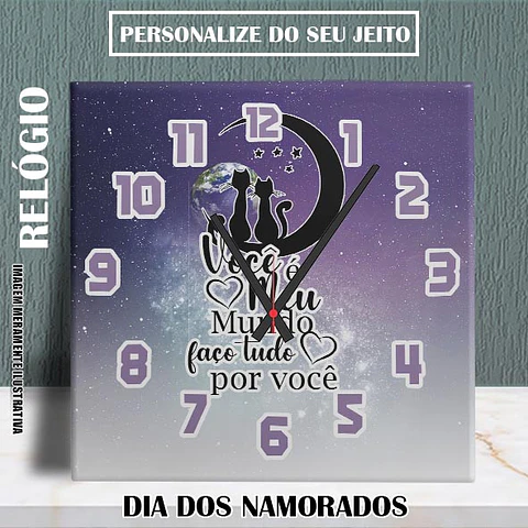 Moldura Vidro Relógio  - Faço tudo por você  