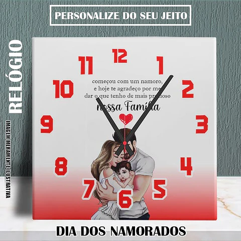 Moldura Vidro Relógio  - Nossa Família