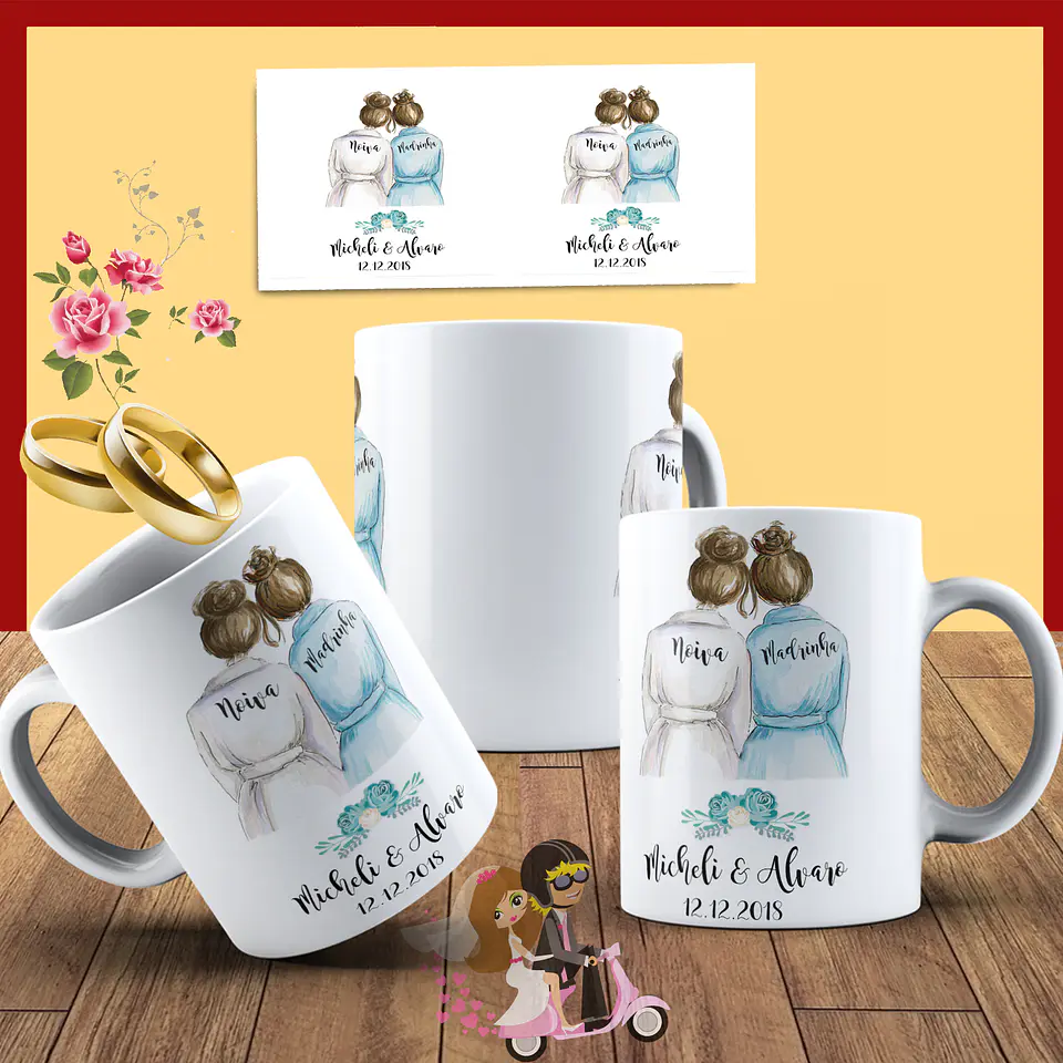 Colección de tazas de boda para los novios 4