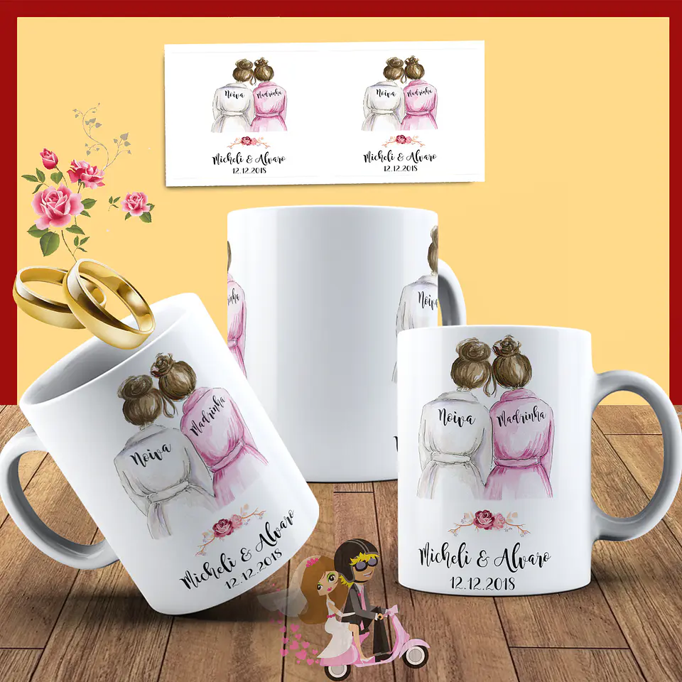 Colección de tazas de boda para los novios 7