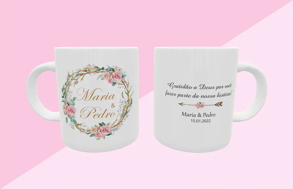 Coleção Caneca Casamento Flores 2