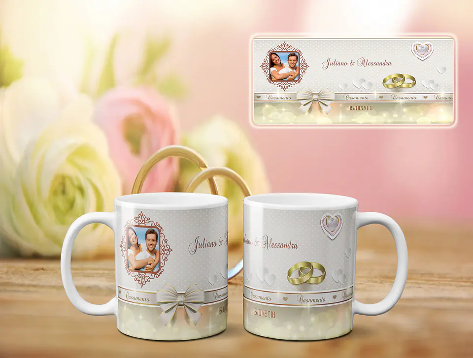 Coleção Caneca Casamento Delicado foto 4