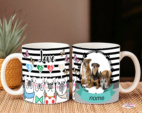Coleção Caneca Cachorrinhos fofos com Fotos
