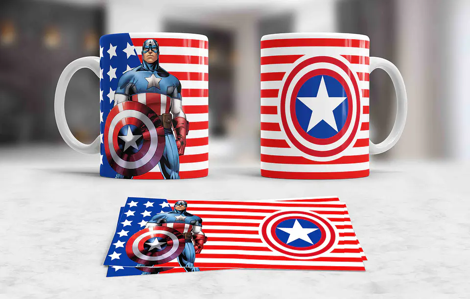 Colección de tazas del Capitán América 7