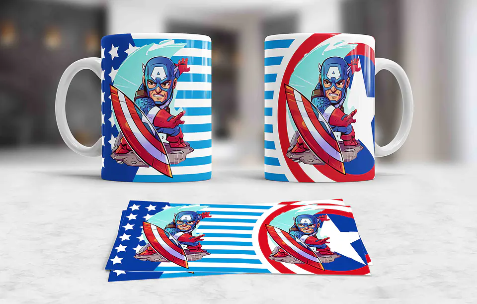 Colección de tazas del Capitán América 8