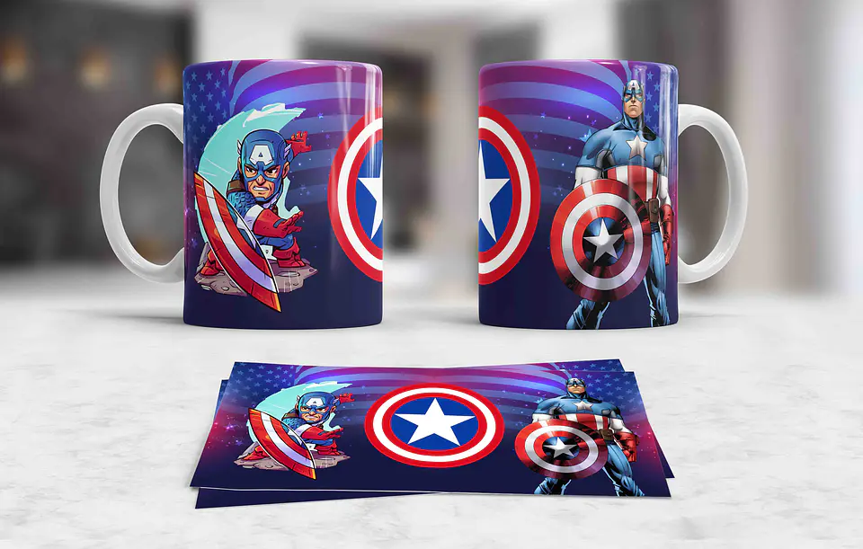 Colección de tazas del Capitán América 9