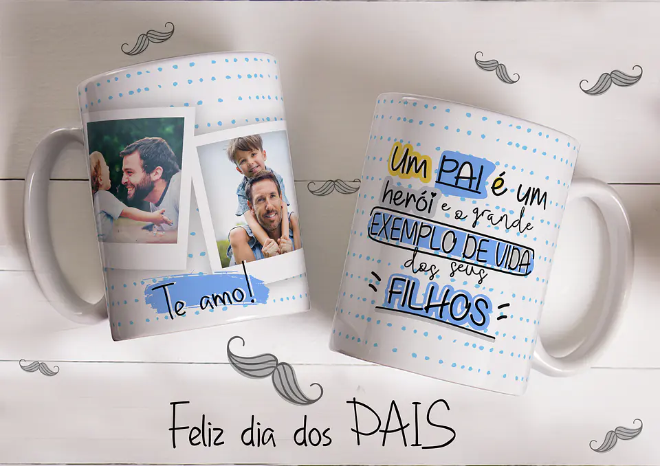 Coleção Caneca Dia do Pai Cinzento ( Com ou sem foto ) 3