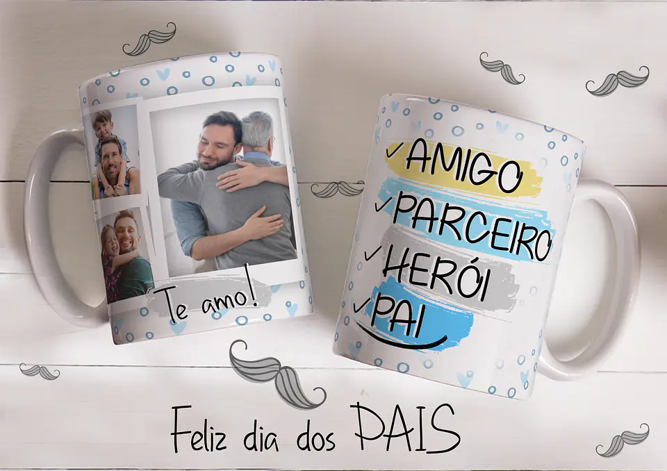 Coleção Caneca Dia do Pai Cinzento ( Com ou sem foto ) 8