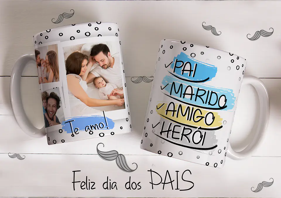 Coleção Caneca Dia do Pai Cinzento ( Com ou sem foto ) 9