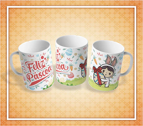 Colección de tazas de Pascua con fotos