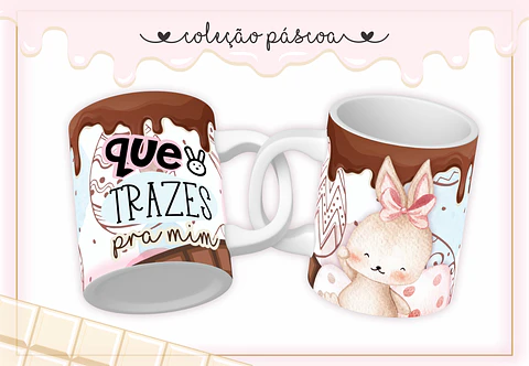 Colección de tazas de conejo de chocolate