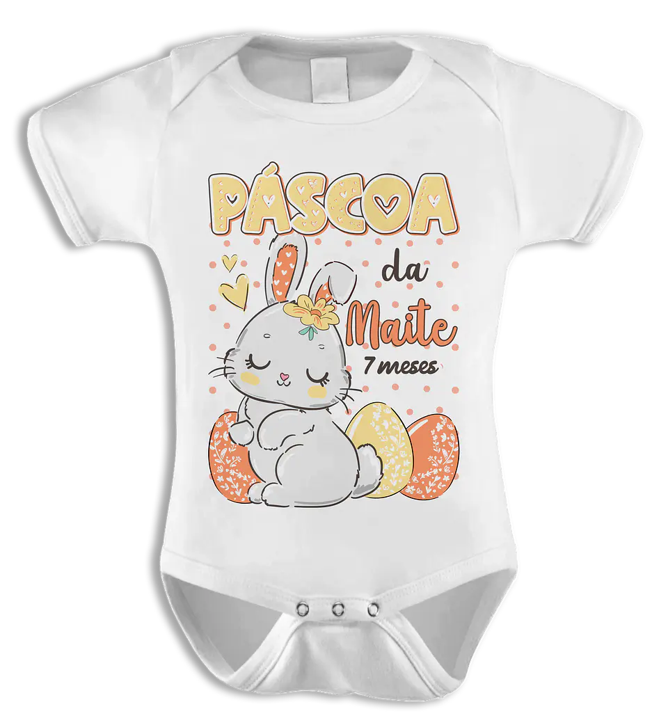 Body Bebé Páscoa com nome  10
