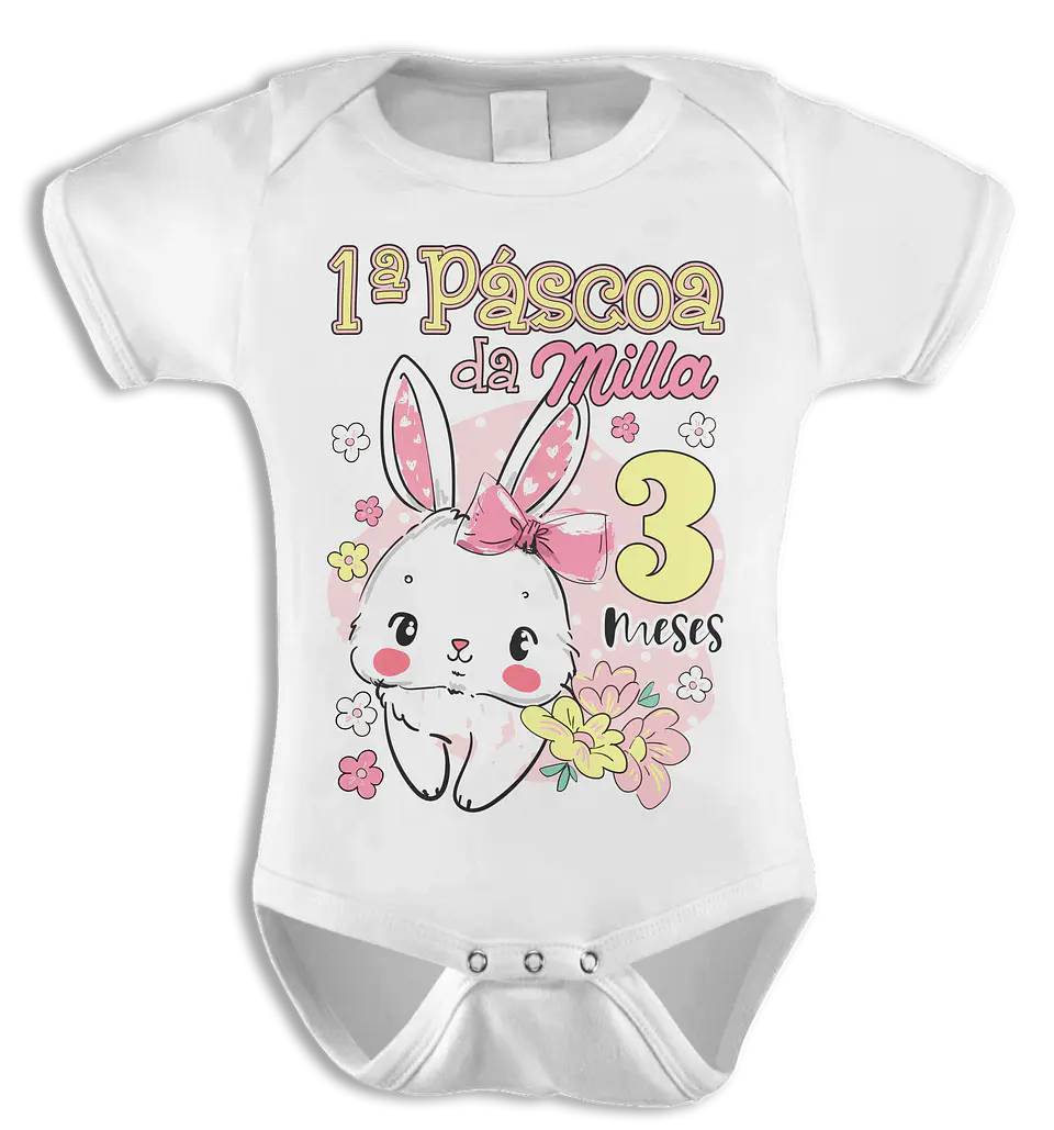 Body Bebé Páscoa com nome  12