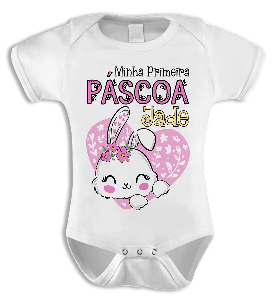 Body Bebé Páscoa com nome  16