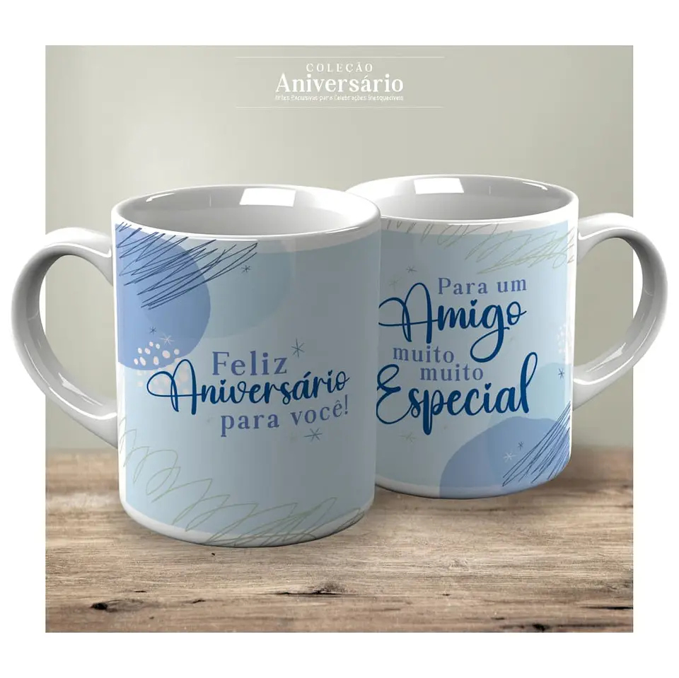 Colección de tazas coloridas de Feliz Cumpleaños 1