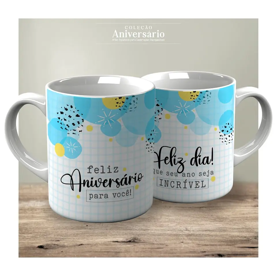 Colección de tazas coloridas de Feliz Cumpleaños 11