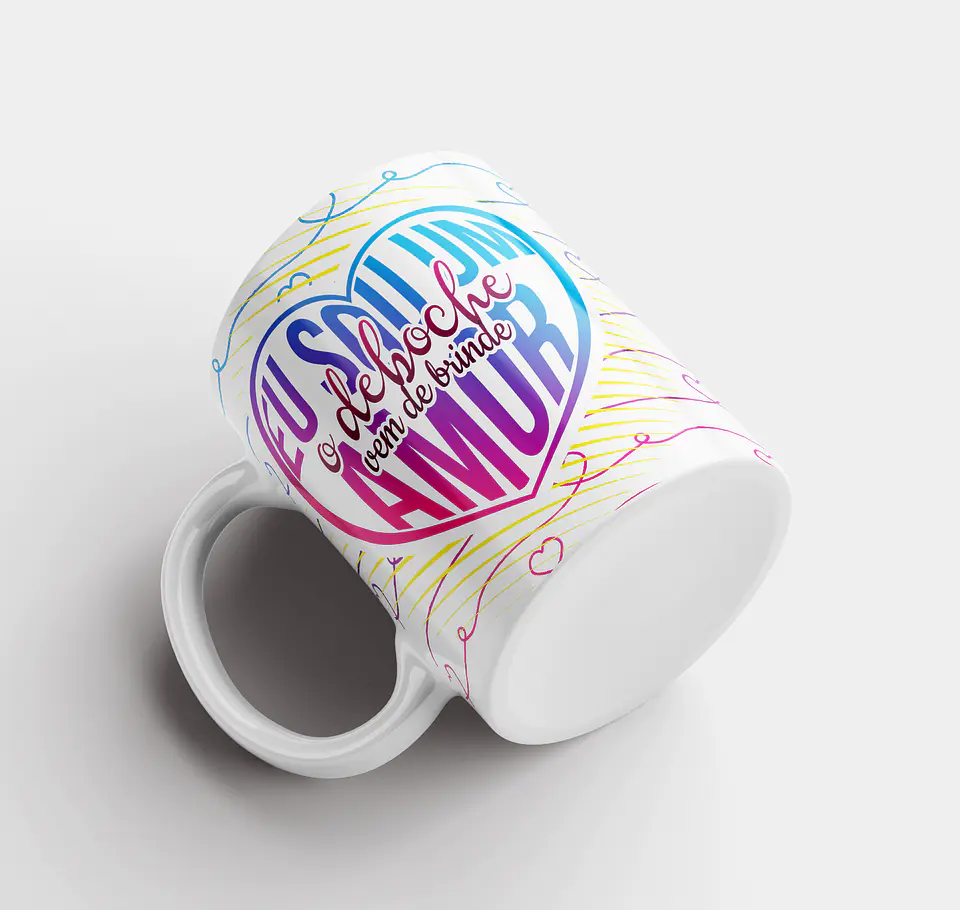 Taza para beber con asa blanca 3