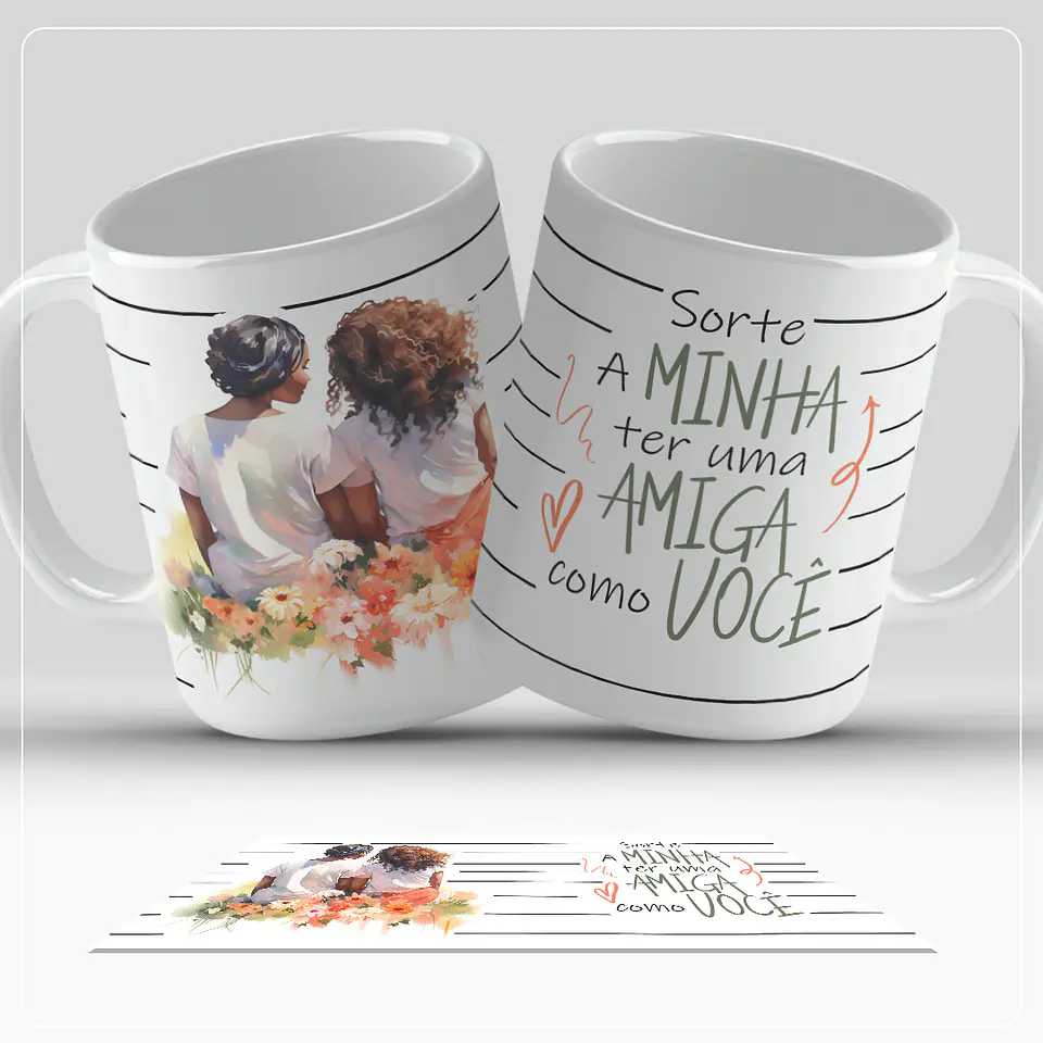 Coleção Canecas Amigas Moldura Listras 7
