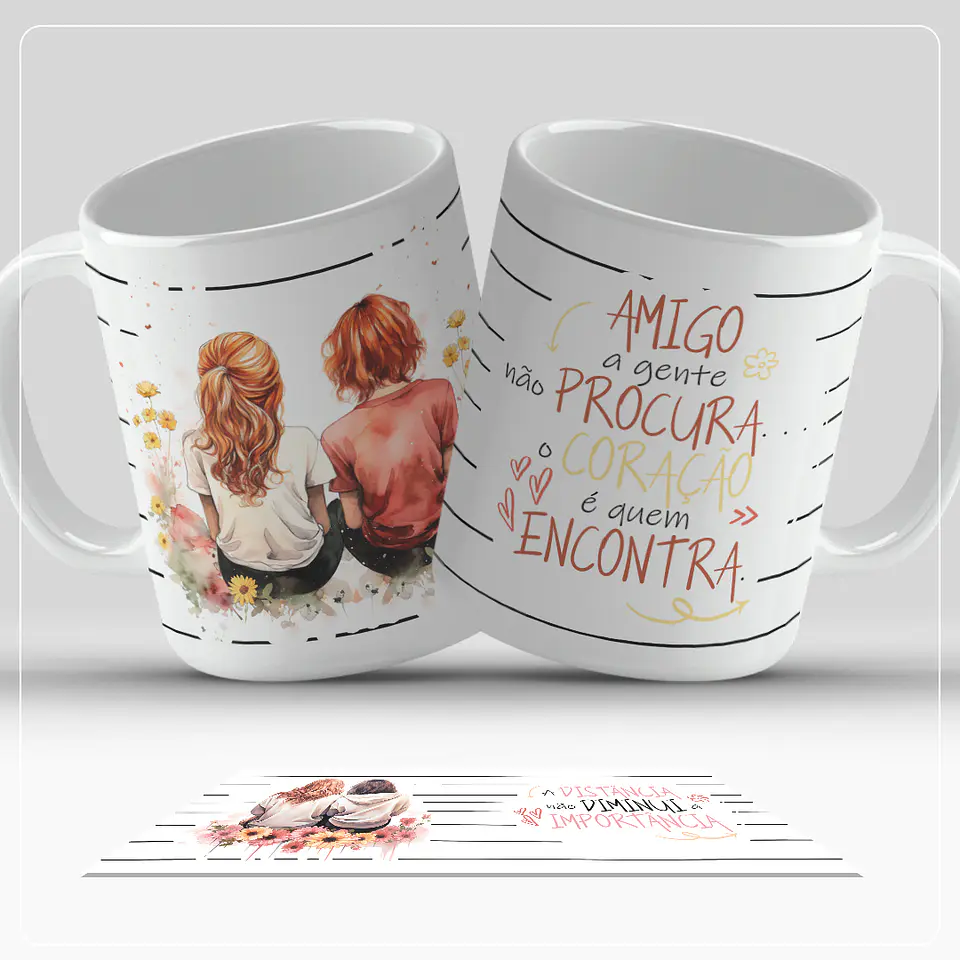 Coleção Canecas Amigas Moldura Listras 13