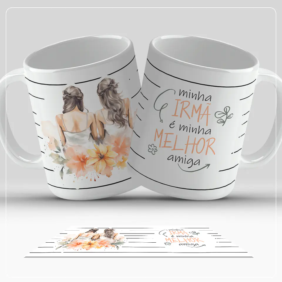 Coleção Canecas Amigas Moldura Listras 15