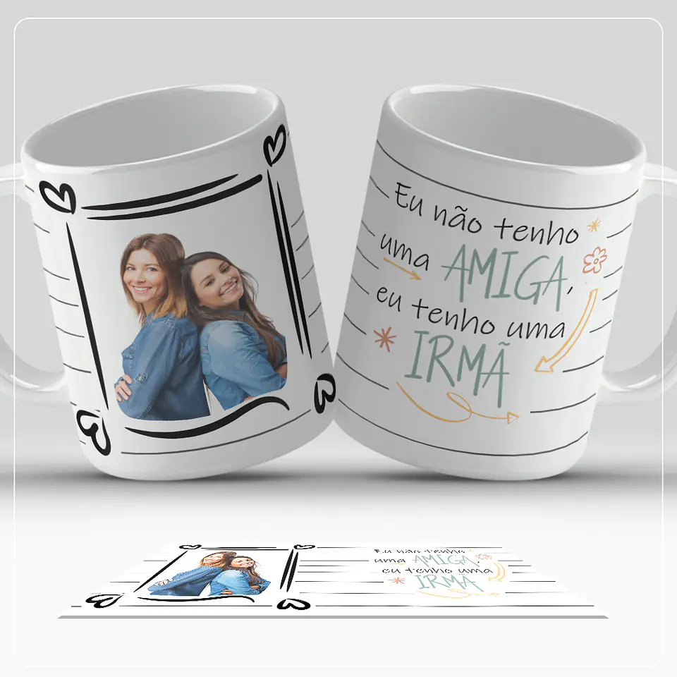 Coleção Canecas Amigas Moldura Listras 17
