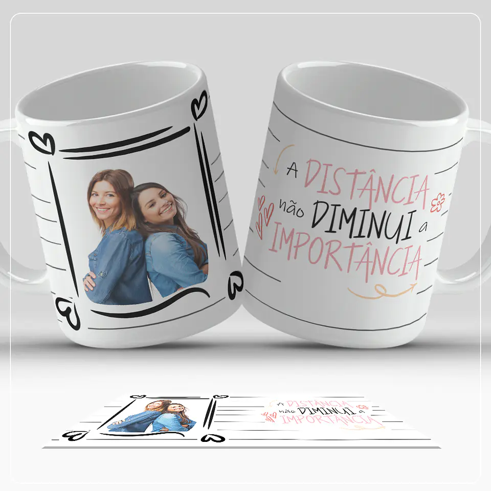 Coleção Canecas Amigas Moldura Listras 19