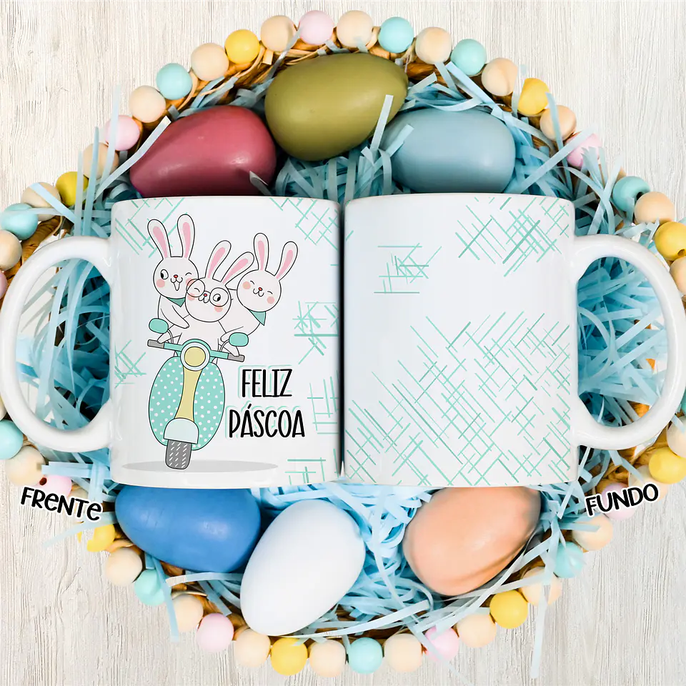 Caneca Páscoa coelinhos 7