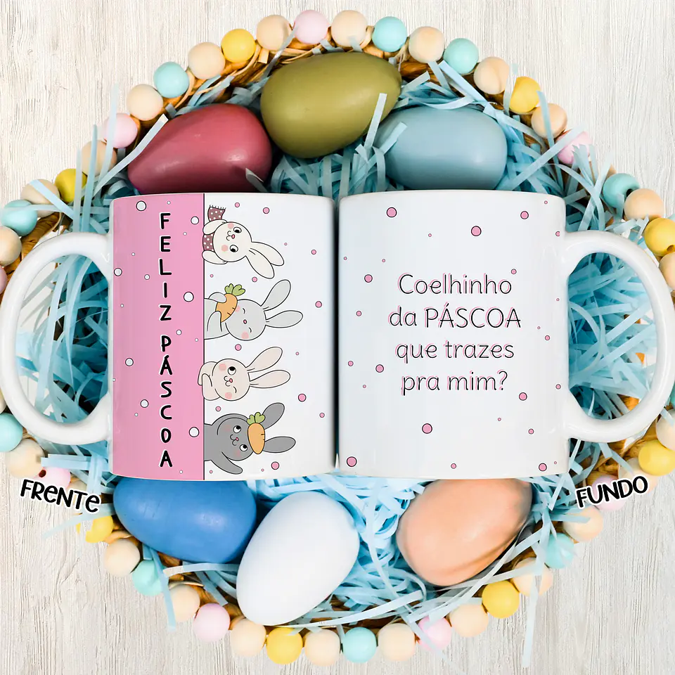 Caneca Páscoa coelinhos 19