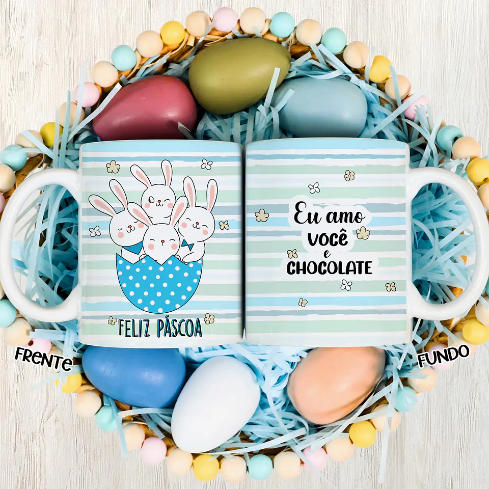 Caneca Páscoa coelinhos 21