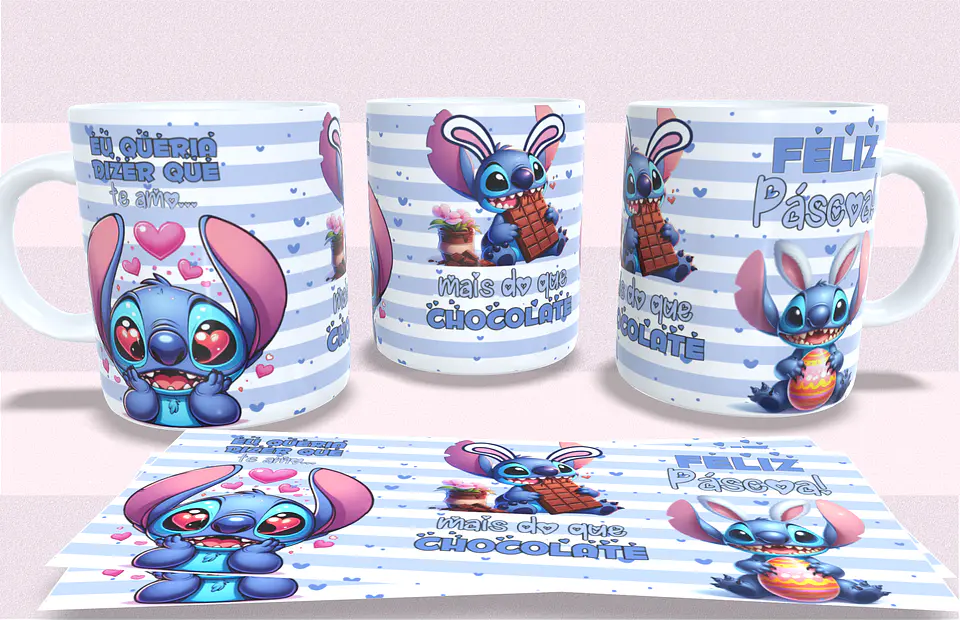 Coleção Stitch Te amo Páscoa 1