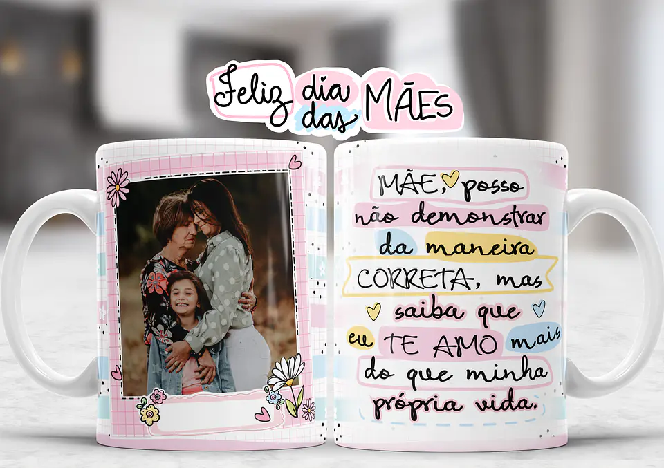 Coleção Canecas Dia da mãe Carinho 17