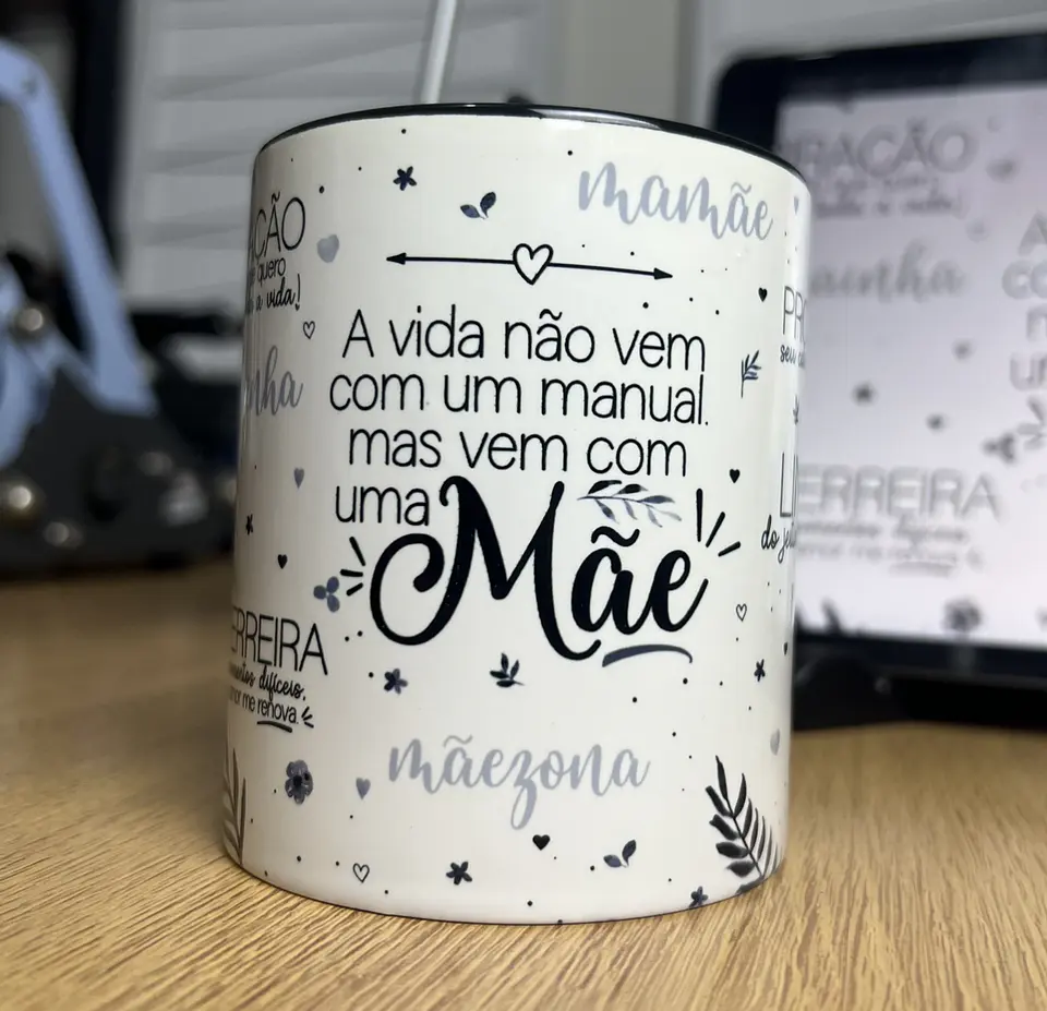 Caneca com colher mãe Minimalista 2