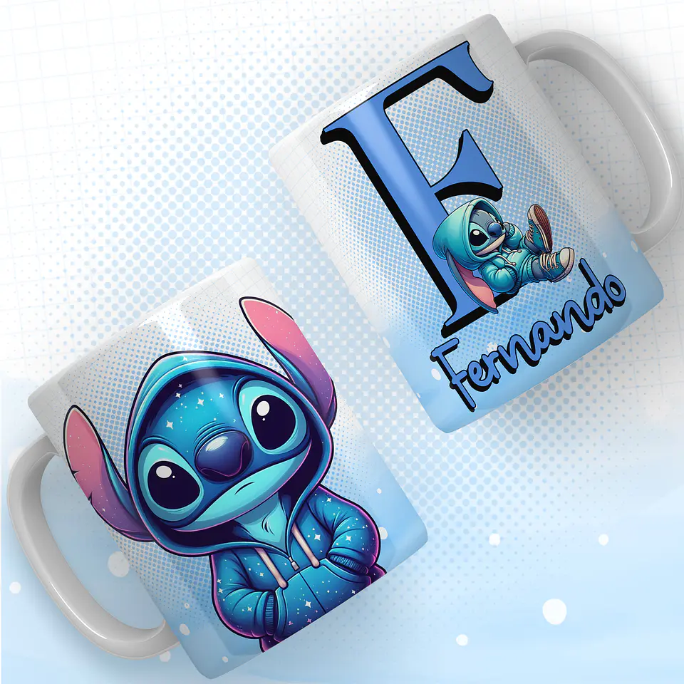Tazas con el alfabeto de Stitch 3