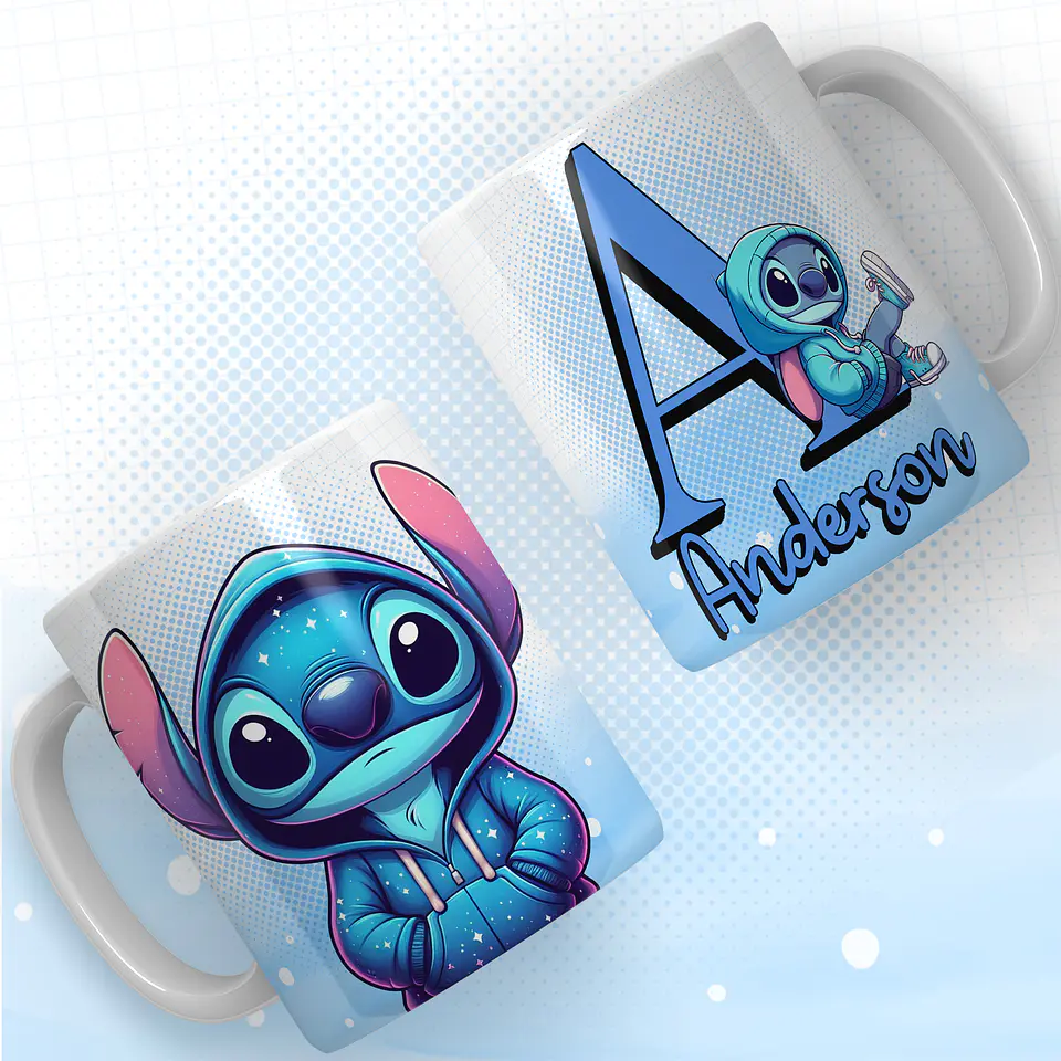 Tazas con el alfabeto de Stitch 8
