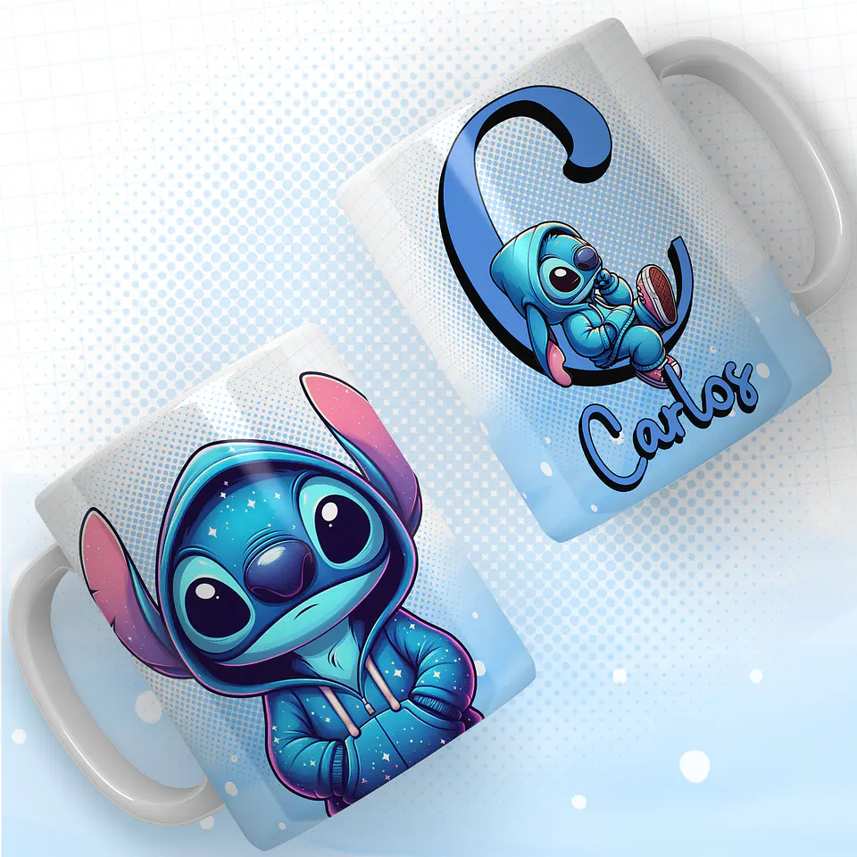 Tazas con el alfabeto de Stitch 10