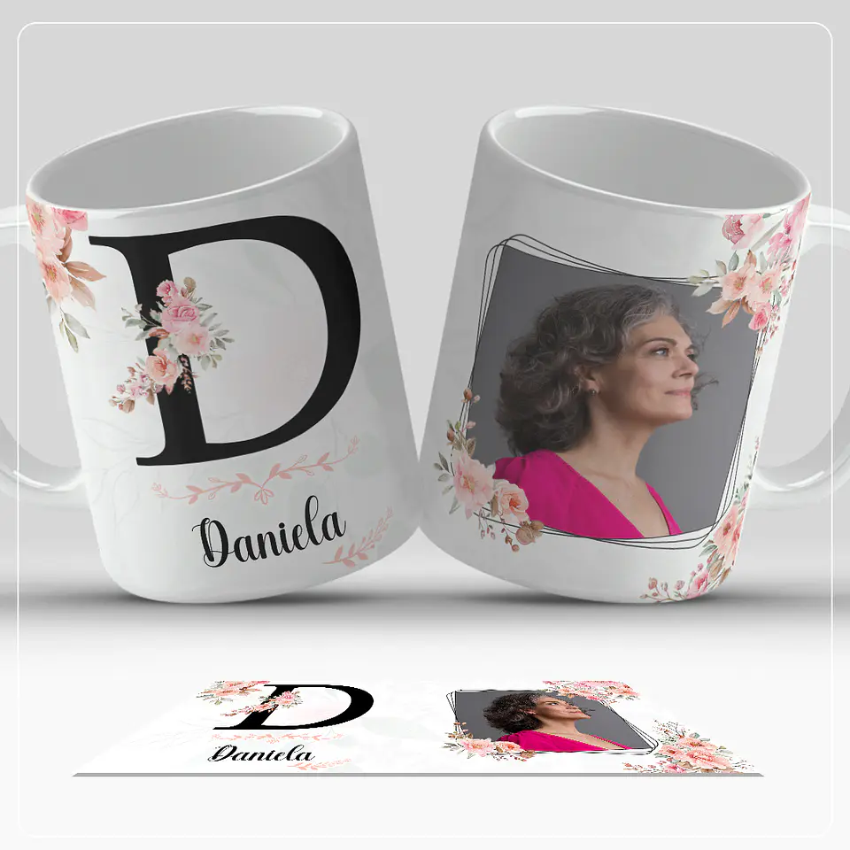 Caneca personalizada com letra do alfabeto e foto 4