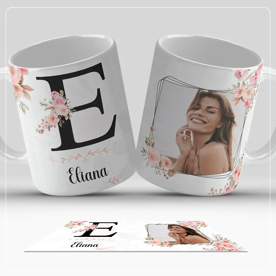 Caneca personalizada com letra do alfabeto e foto 5