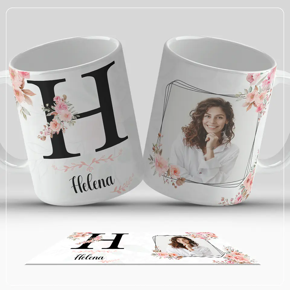 Caneca personalizada com letra do alfabeto e foto 8