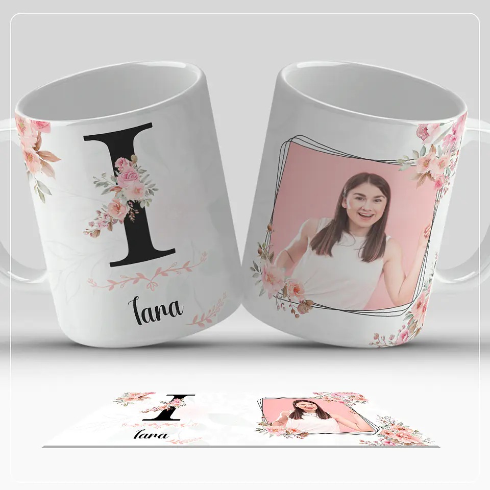 Caneca personalizada com letra do alfabeto e foto 9