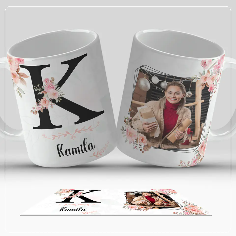 Caneca personalizada com letra do alfabeto e foto 11