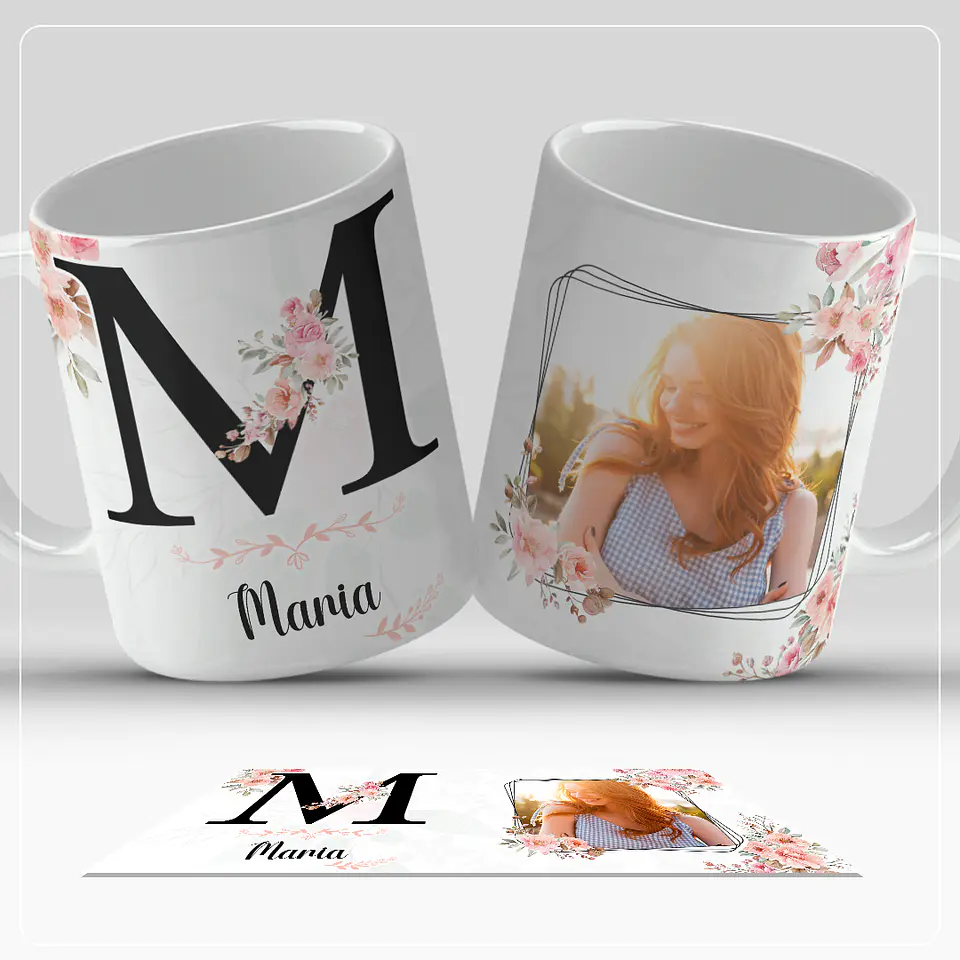 Caneca personalizada com letra do alfabeto e foto 13