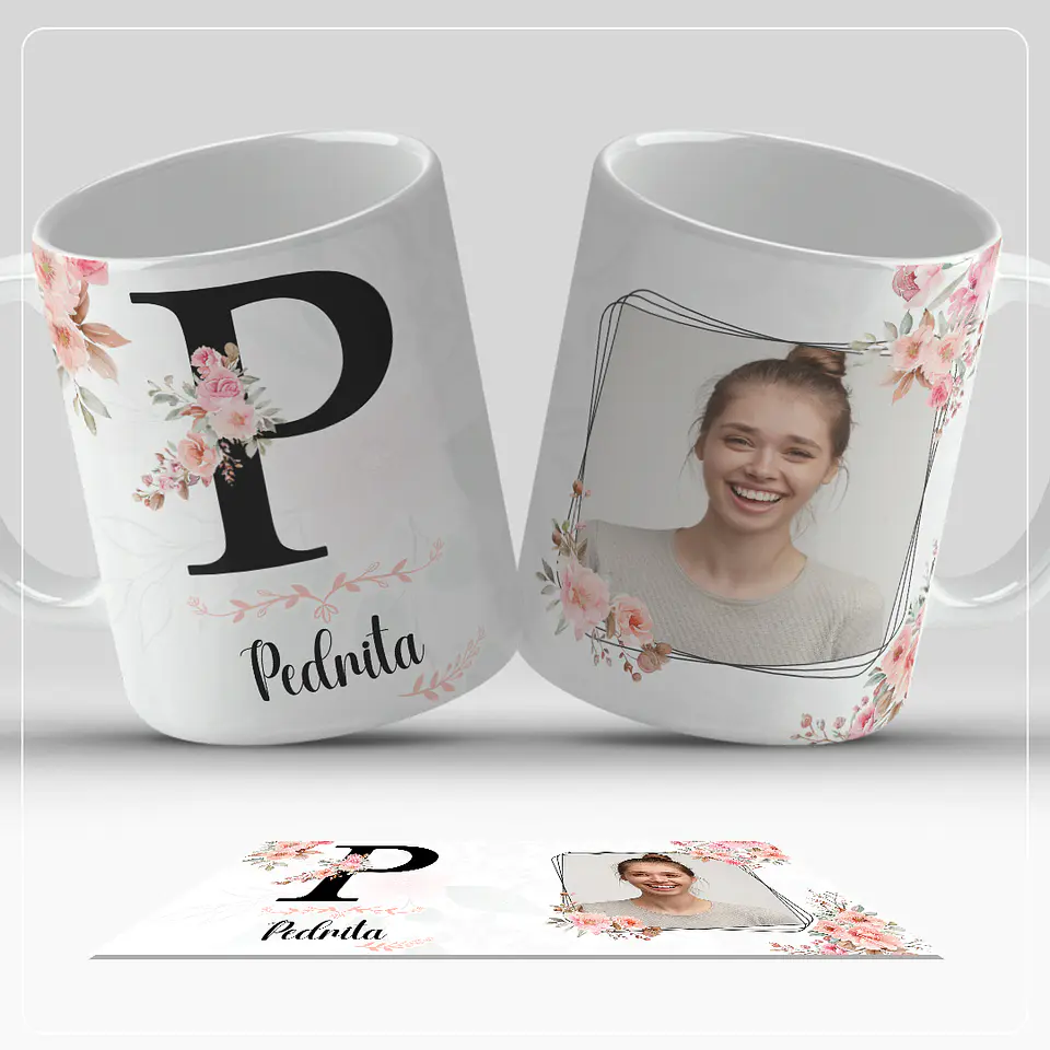 Caneca personalizada com letra do alfabeto e foto 16