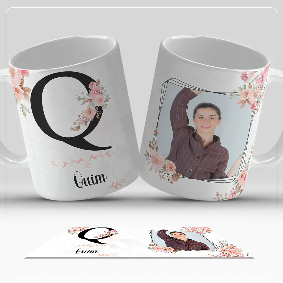 Caneca personalizada com letra do alfabeto e foto 17